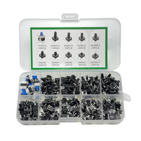 Kit de 180 interrupteurs à bouton-poussoir tactiles, 10 types, 6*6*4.3mm-7*7*14mm, micro-interrupteurs momentanés DIP 4 broches pour projets électroniques DIY