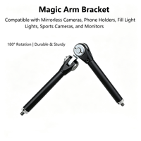 Support de bras magique réglable, double vis 1/4 ", support de caméra en alliage d'aluminium 180 °   Bras d'extension rotatif OEM ODM