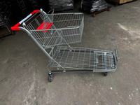 Chariot de manutention robuste à quatre roues DIKA DK-CT7 pour entrepôt, avec structure en treillis et roues en PU de 5 pouces, zingué
