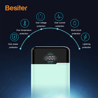 Besiter Novel 10000mAh Charge rapide avec câbles de données intégrés Powerbank Banques d'alimentation haute capacité avec affichage LED
