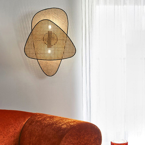 Guyue Lighting Factory Wall Lamp Fuji Rattan Woven E27 Led <b>Light</b> Source For Bedroom <b>Corridor</b> Guesthouse - Product Image 2