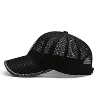 Parche de cuero personalizado Logo Hombres Mujeres Deportes al aire libre Malla Correr Sombrero Red transpirable Gorra de béisbol al aire libre para el verano