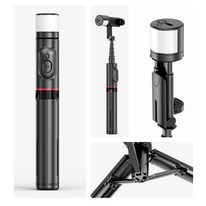 Mini trípode extendido para teléfono Selfie Stick inalámbrico con diseño oculto de belleza giratorio Luz de relleno giratoria - Product Image 3
