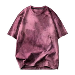 T-shirt Tie Dye a maniche corte da uomo di alta qualità retrò allentata taglia giovanile 100% cotone traspirante - Product Image 4