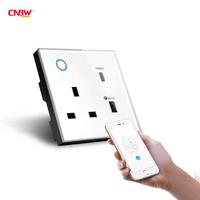 Enchufe de pared universal estándar del Reino Unido Programa Tuya 13A Aplicación inalámbrica Control de voz Zigbee Enchufe de pared inteligente