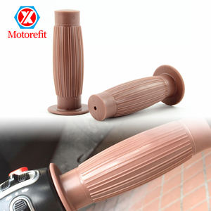 มือจับมอเตอร์ไซค์แบบย้อนยุคขนาด7/8 "22มม. ด้ามจับยางสำหรับรถฮาร์เลย์ทรัฟเฟิลมอเตอร์ <span class=keywords><strong>CB400</strong></span> CG125คาเฟ่ออกแบบได้ตามต้องการ - Product Image 1