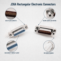 Connecteur RENHOTEC J36A, boîtier métallique, 17 broches, prise Micro-D MIL-Spec