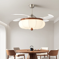 Ventilateur de plafond encastré moderne de 42 pouces avec télécommande lampe à LED rétractable pour chambre d'enfant avec moteur à courant continu
