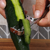 Linkshandige handmatige roestvrijstalen groente- en fruit snijder, ergonomisch en draagbaar voor wortel, aardappel, komkommer & meer