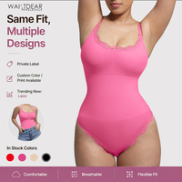HEXIN - Lencería Moldeadora sin Costuras con Encaje, Tanga Reductora, Body Moldeador de Abdomen para Mujer
