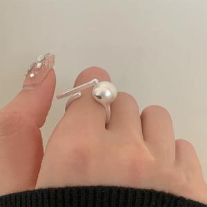 Anillo de Plata Pura S925 con Diseño Geométrico de Madera de Redwood, Estilo Chino Moderno, Diseño Creativo y Original - Product Image 3