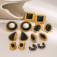 Nouvelle Arrivée Boucles d'Oreilles Clous en Émail Or 18K Plaqué Sous Vide, Écologiques, Inaltérables, Minimalistes et Chic, Idéales pour les Défilés de Mode