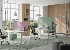 Fabriqué en Allemagne Système de cloison insonorisante 25 Écran de table 1400X400mm Panneau acoustique recouvert de tissu - Product Image 3