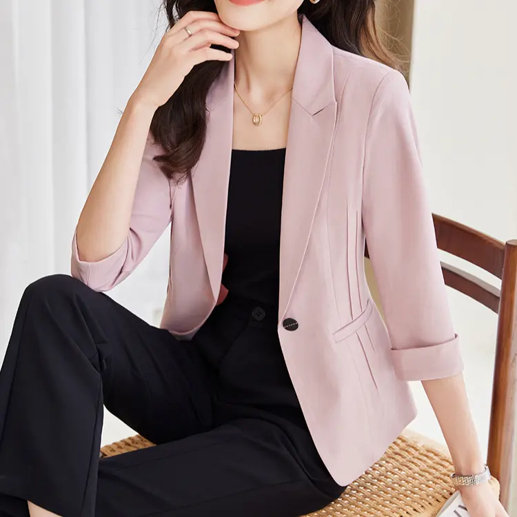 High Quality Split sleeved small suit jacket for women in 2024 new small casual short slim fit small suit top for women