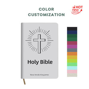 مصنع الجملة الدين njv Bible رمز عبر الإسبانية الإنجليزية ثنائية اللغة الكتاب المقدس Grey PU الروحية هدية البند - Product Image 4