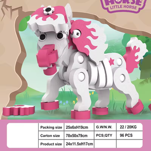 Toptan özel 57 adet karikatür at çocuklar bulmacalar eğitici oyuncak 3d hayvan köpük yapı taşı bulmaca birleştirin - Product Image 4