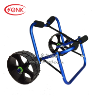 YONK Chariot de plage personnalisable Chariot de kayak Roue en mousse PU de 10 pouces Nouveau design U-Boat Tube OEM Support Roll Container Couleur bleue
