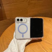 Coque de téléphone magnétique transparente pliable antichoc en acrylique cristal anti-jaunissement pour iPhone 18 Duo avec charge sans fil