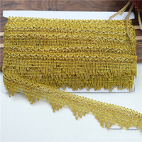 13 mètres / lot de dentelle française écologique avec perles et paillettes dorées, garniture triangulaire pour accessoires de costume de danse