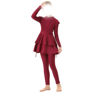 Burkinis 2 Pièces Imperméables pour Femmes Musulmanes – Coupe Classique, Pantalon Modeste, Respirant, Séchage Rapide, Écologique, Logo Avant - Product Image 1