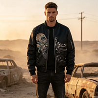 Herren Vintage Oversized Varsity-Jacke mit Ethnischer Stickerei im Traditionellen Chinesischen Stil, Locker Geschnitten, Lässige Streetwear-Oberbekleidung