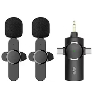 K033 senza fili BT Lavalier microfono tipo C risvolto Clip microfono per TikTok Vlog supporta Multi-canale in tempo reale microfono di missaggio - Product Image 6
