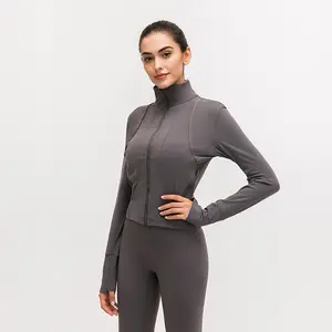 De alta calidad y Fitness ropa de yoga personalizado al por mayor precio barato de las mujeres de manga larga superior gimnasio ropa deportiva