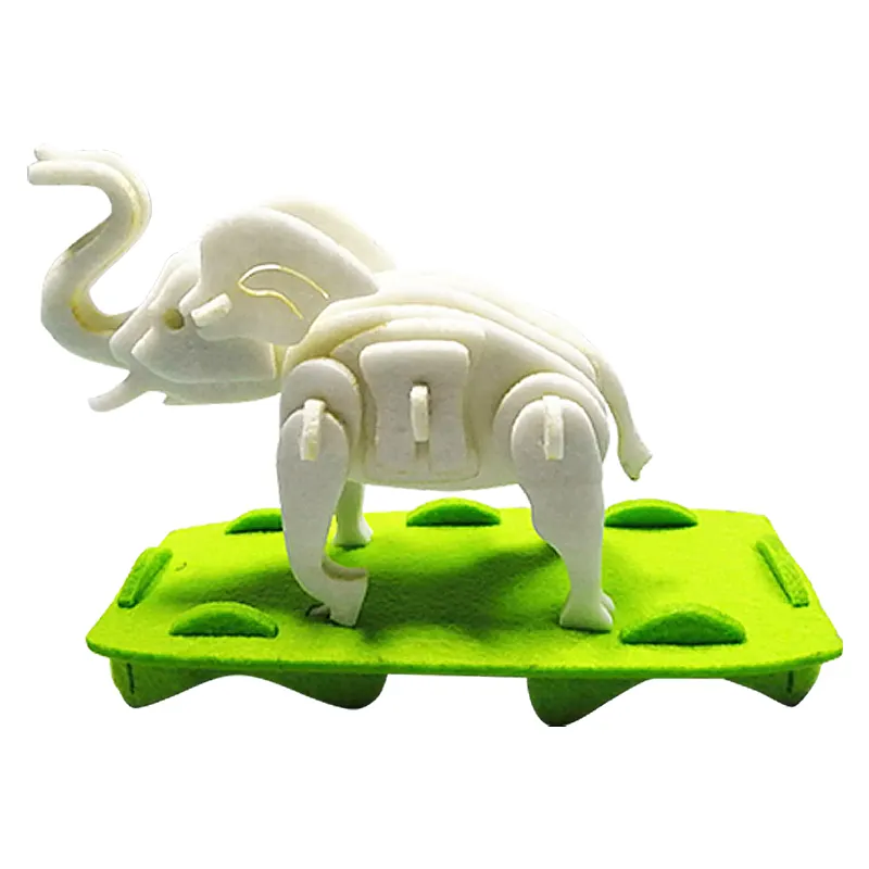 Fabrika 3D bulmaca hayvan bulmaca keçe olmayan dokuma kumaş DIY oyuncak fil bulmaca çocuklar için