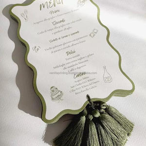 Tarjetas de menú de boda de lujo personalizadas Hotel Restaurante Papel Cartón Impresión Premium Menú de papel de lujo personalizado - Product Image 1