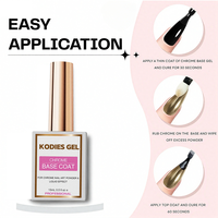 Couche de base chromée de marque privée pour poudre à ongles 15ml vernis à ongles gel UV HEMA sans TPO Gel de base en caoutchouc clair Logo personnalisé