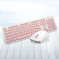 Kit d'ordinateur rond Teclado Klavye combos clavier et souris filaires USB ensembles clavier de souris