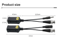 Balun de Video Activo 2 en 1 de 8MP, Transceptor de Video y Alimentación BNC a RJ45 para CCTV AHD/CVI/TVI/CVBS, Conector de Alimentación DC 5.5/2.1, Carcasa de ABS