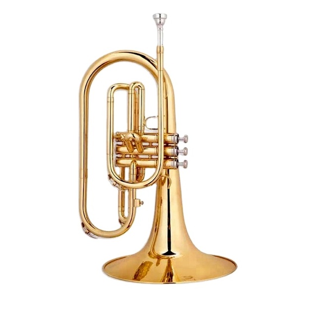 Professional Brass Instrument Brass Tone F  Marching Mellophone