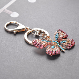 Lilangda Crystal Butterfly Keychain Glittering Full Rhinestone Alloy Key Chain Women Girl Car Bag Accessories Fashion Key <b>Ring</b> - Product Image 6