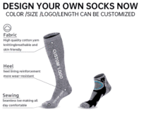 Chaussettes unisexes personnalisées OEM ODM à sublimation, épaisses, côtelées, de compression, pour l'entraînement, amusantes, fantaisie, scolaires, USA, pour femmes