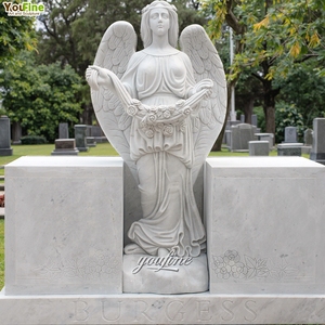 Monument funéraire en marbre sculpté à la main, ange, pierre tombale, vente en gros - Product Image 4