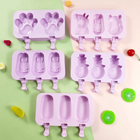 Moule à sucettes glacées en silicone sans BPA, pour la fabrication de glaces maison, avec couvercles anti-goutte, compatible congélateur, moule à glace en forme mignonne