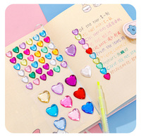Autocollants en diamant 3D, cristal, gemme, autocollants en strass en forme de cœur, autocollants décoratifs pour enfants, bricolage, autocollants pour téléphone portable