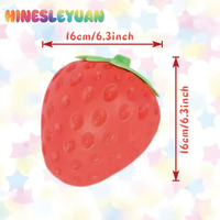 Jouet Squishy Géant Fraise, à Rebond Lent, en TPR Souple, Anti-Stress, Forme de Fruit Réel, Jouet Sensoriel Fidget