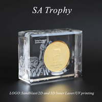 Trophée personnalisé en cristal de 15 ans, autres objets artisanaux en cristal pour les clients saoudiens, cadeaux pour cérémonies de remise des prix d'entreprise