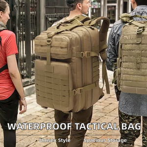 Tactical Backpack 36-56L MOLLE System Nylon Softback Unisex Zipper Closure Webbing Straps Interior Pocket - Product Image 2