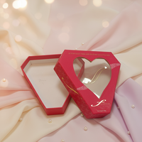 Boîte cadeau en forme de cœur rouge avec fenêtre, emballage robuste pour chocolat, élégante, personnalisable, légère et portable
