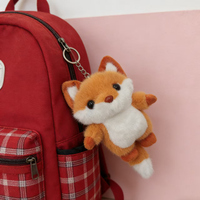 Mini porte-clés renard en peluche, pendentif renard mignon, breloque de sac, jouet renard en peluche