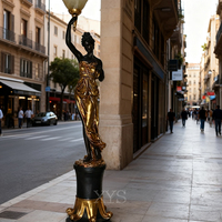 Esculturas de Bronce Personalizadas de Alta Calidad para Interiores, Modelos Modernos Fundidos a Tamaño Real, Pintados, con Luces, Logotipo Impreso, Regalo