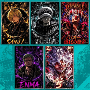 Planche décorative Anime One Piece scintillante, personnages <span class=keywords><strong>Manga</strong></span> japonais personnalisés, bord doré, Shikishi pour décoration murale de chambre - Product Image 1