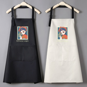 <span class=keywords><strong>Tablier</strong></span> sans manches rond, lavable, impression <span class=keywords><strong>de</strong></span> logo, cuisine domestique, imperméable, anti-huile, moderne, simple, tendance pour femmes - Product Image 2