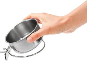 Gamelles d'alimentation pour oiseaux en acier inoxydable écologiques, durables, anti-déversement, design arrondi pour oiseaux, perruches, chinchillas et petits animaux - Product Image 4