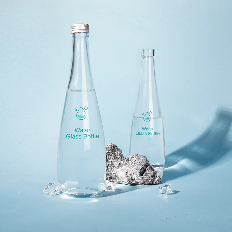 Groothandel Lege Heldere Ronde Mineraalwater Bijvullen Glazen Fles Met Deksel 330Ml 500Ml