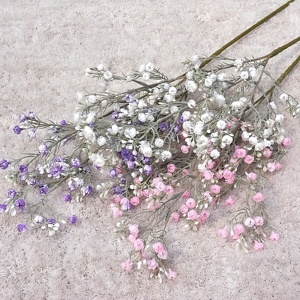 67CM 화이트 베이비 호흡 석고 인공 꽃 웨딩 홈 장식 꽃꽂이 졸업을위한 실제 터치 줄기 - Product Image 5