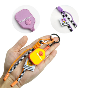 Pendentif en silicone pour raquette de pickleball en gros, porte-clés avec cordon tressé, produit périphérique sportif personnalisable - Product Image 6